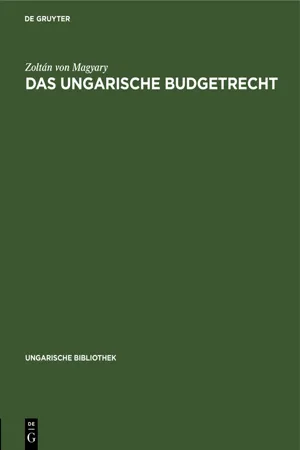 Das ungarische Budgetrecht