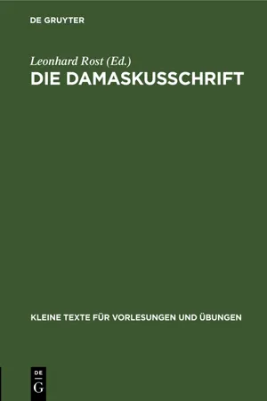 Die Damaskusschrift