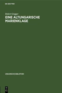 Eine altungarische Marienklage_cover