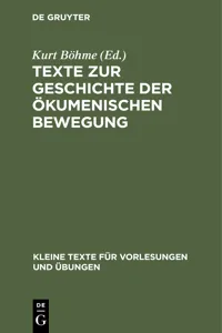 Texte zur Geschichte der ökumenischen Bewegung_cover