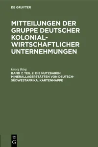 Die nutzbaren Minerallagerstätten von Deutsch-Südwestafrika. Kartenmappe_cover