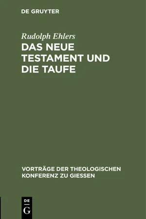 Das neue Testament und die Taufe