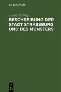 Beschreibung der Stadt Straßburg und des Münsters_cover