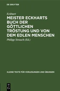 Meister Eckharts Buch der göttlichen Tröstung und von dem edlen Menschen_cover