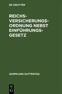 Reichsversicherungsordnung nebst Einführungsgesetz_cover