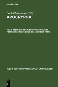 Reste des Petrusevangeliums, der Petrusapokalypse und des Kerygma Petri_cover