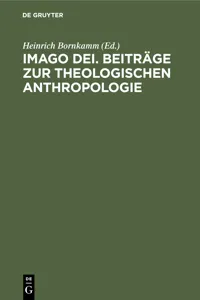 Imago Dei. Beiträge zur theologischen Anthropologie_cover