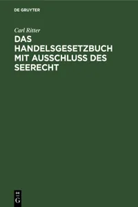 Das Handelsgesetzbuch mit Ausschluß des Seerecht_cover