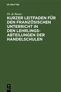 Kurzer Leitfaden für den französischen Unterricht in den Lehrlingsabteilungen der Handelschulen_cover