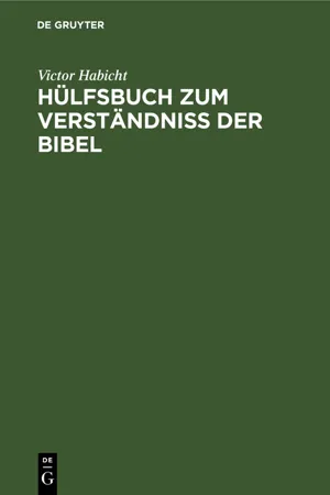 Hülfsbuch zum Verständniß der Bibel