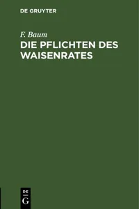 Die Pflichten des Waisenrates_cover