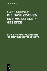 Gewerbsteuergesetz mit den Vollzugsvorschriften_cover