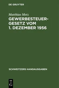 Gewerbesteuergesetz vom 1. Dezember 1956_cover