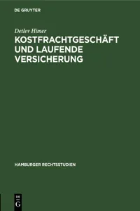 Kostfrachtgeschäft und laufende Versicherung_cover