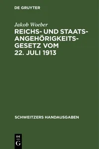 Reichs- und Staatsangehörigkeitsgesetz vom 22. Juli 1913_cover