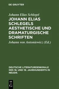 Johann Elias Schlegels aesthetische und dramaturgische Schriften_cover