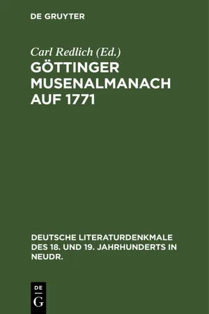 Göttinger Musenalmanach auf 1771