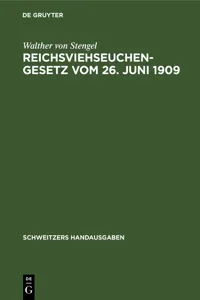 Reichsviehseuchengesetz vom 26. Juni 1909_cover