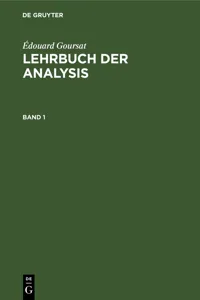 Édouard Goursat: Lehrbuch der Analysis. Band 1_cover