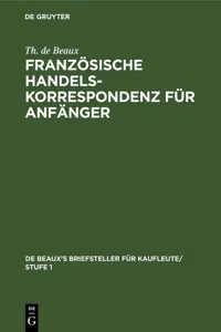 Französische Handelskorrespondenz für Anfänger_cover