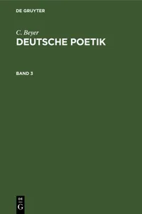 C. Beyer: Deutsche Poetik. Band 3_cover