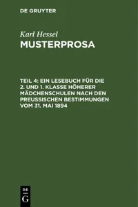 Ein Lesebuch für die 2. und 1. Klasse höherer Mädchenschulen nach den preußischen Bestimmungen vom 31. Mai 1894_cover