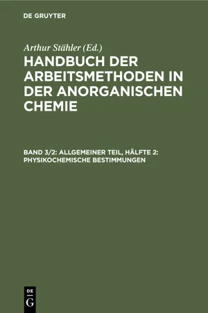 Allgemeiner Teil, Hälfte 2: Physikochemische Bestimmungen