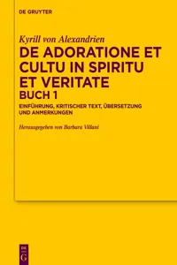 De adoratione et cultu in spiritu et veritate, Buch 1_cover