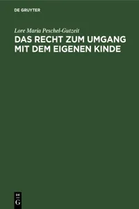 Das Recht zum Umgang mit dem eigenen Kinde_cover