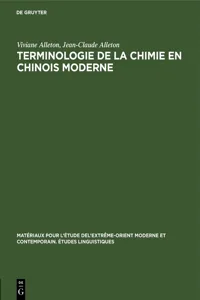 Terminologie de la chimie en chinois moderne_cover