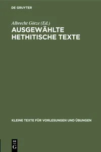 Ausgewählte Hethitische Texte_cover