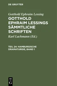 Hamburgische Dramaturgie, Band 1_cover