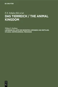 Liste der rezenten Amphibien und Reptilien. Hylidae, Centrolenidae, Pseudidae_cover