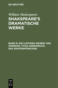 Die Lustigen Weiber von Windsor. Titus Andronicus. Das Wintermährchen_cover