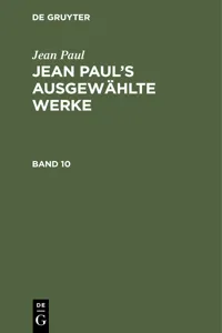 Jean Paul: Jean Paul's ausgewählte Werke. Band 10_cover