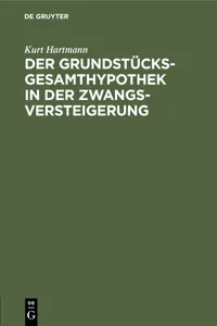 Der Grundstücksgesamthypothek in der Zwangsversteigerung_cover