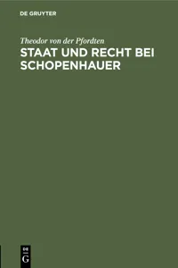 Staat und Recht bei Schopenhauer_cover