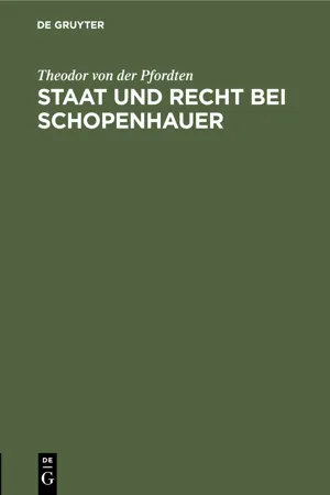 Staat und Recht bei Schopenhauer