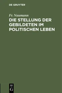 Die Stellung der Gebildeten im politischen Leben_cover