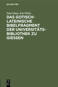 Das gotisch-lateinische Bibelfragment der Universitätsbibliothek zu Gießen_cover