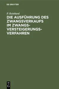 Die Ausführung des Zwangsverkaufs im Zwangsversteigerungsverfahren_cover