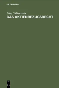 Das Aktienbezugsrecht_cover