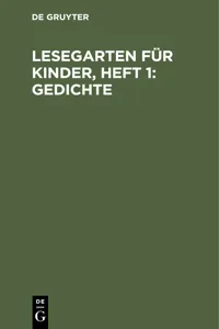 Lesegarten für Kinder, Heft 1: Gedichte_cover