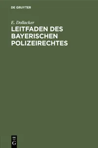 Leitfaden des bayerischen Polizeirechtes_cover