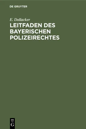 Leitfaden des bayerischen Polizeirechtes