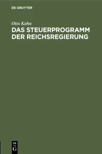 Das Steuerprogramm der Reichsregierung_cover