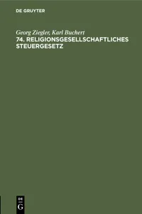 74. Religionsgesellschaftliches Steuergesetz_cover