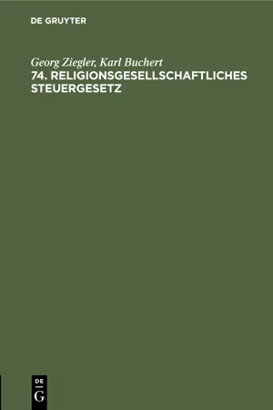 74. Religionsgesellschaftliches Steuergesetz