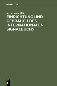 Einrichtung und Gebrauch des Internationalen Signalbuchs_cover