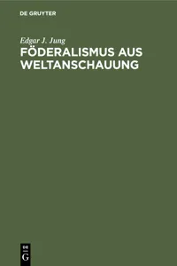 Föderalismus aus Weltanschauung_cover